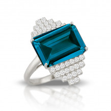 Doves London Blue 18k White Gold Diamond Ring - R8694LBT