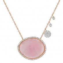Meira T 14k Rose Gold Cosmopolitan Rough Pink Sapphire Necklace