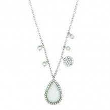Meira T White Gold Diamond and Druzy Necklace