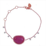 Meira T 14k Rose Gold Pink Sapphire Bracelet photo