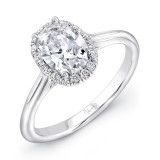 Uneek Classic Oval Diamond Halo Engagement Ring with Sleek, Stoneless Unity Tri-Fluted Shank - USMS08OV-7.5X5 photo